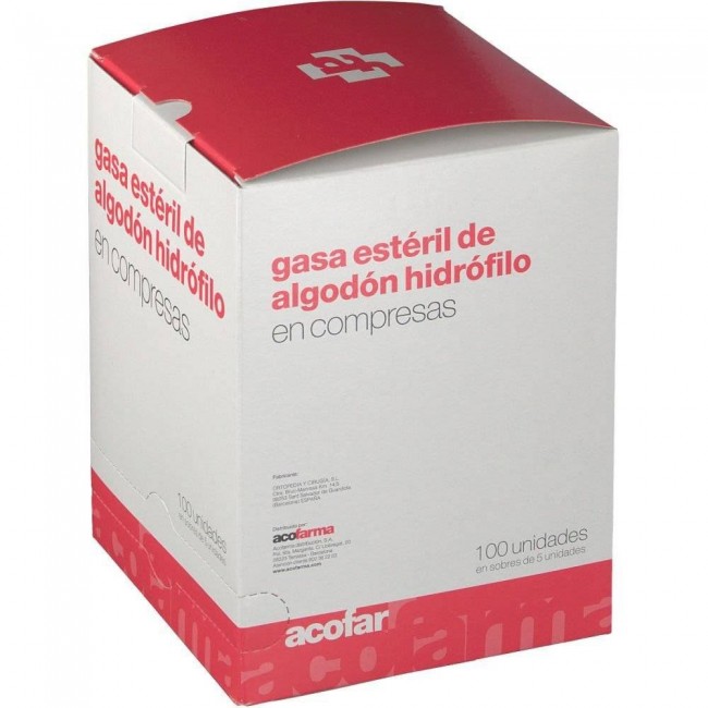 acofar gasa esteril de algodon hidrofilo en compresas 100